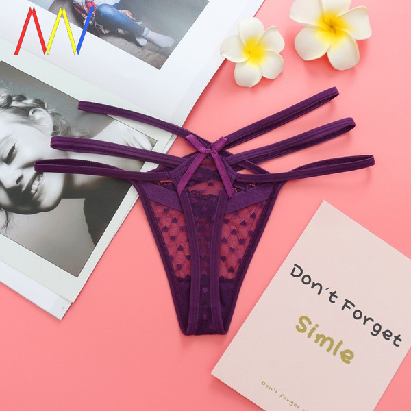 Női csipke tangák vékony pánttal