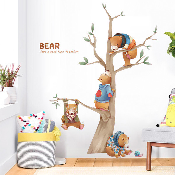 Zidni ukras za dječju sobu s medvjedićima i natpisom