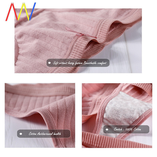 Női pamut tanga sima, 3 részes modellkészlet