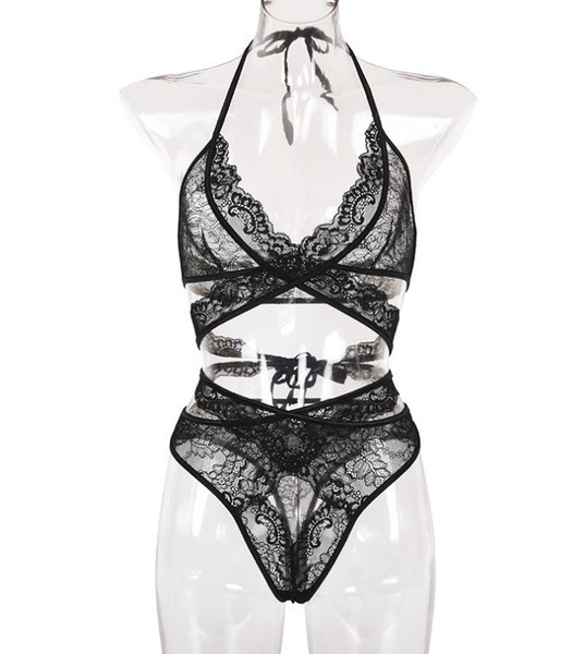 Γυναικεία εσώρουχα δαντέλας σε μαύρο χρώμα