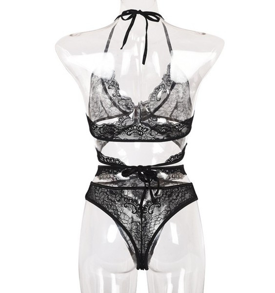 Γυναικεία εσώρουχα δαντέλας σε μαύρο χρώμα