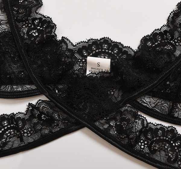 Γυναικεία εσώρουχα δαντέλας σε μαύρο χρώμα