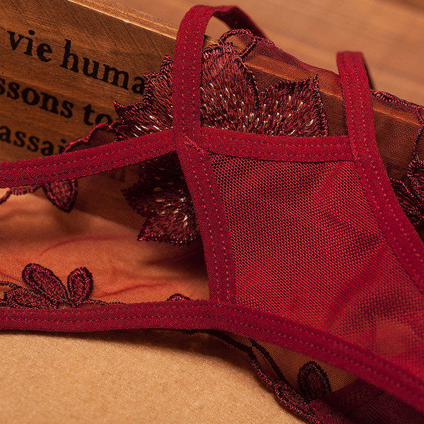 Új modell női átlátszó tangák hímzéssel