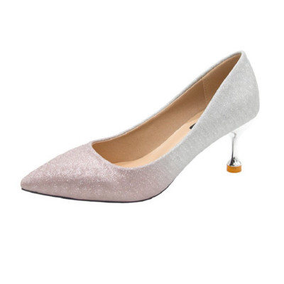 Γυναικεία γυαλιστερά παπούτσια με λεπτό τακούνι-6 cm