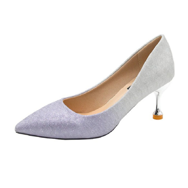 Γυναικεία γυαλιστερά παπούτσια με λεπτό τακούνι-6 cm