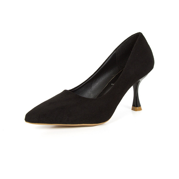 Női cipő öko velúrból, 6 cm-es sarokkal