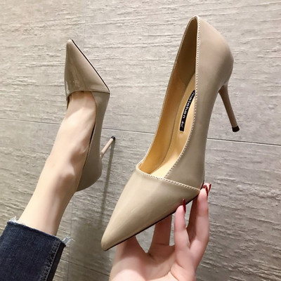 Női cipő eko bőrből, 8,5 cm-es sarokkal