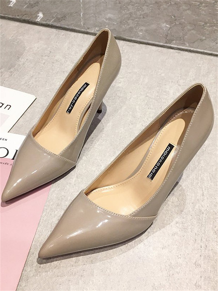 Női cipő eko bőrből, 8,5 cm-es sarokkal