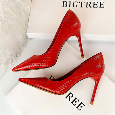 Női bőr cipő magas sarkú-9 cm