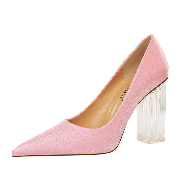 Női textilcipő vastag átlátszó sarokkal