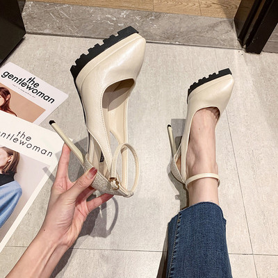 Öko bőrből készült női cipő új modellje, 12,5 cm-es sarokkal