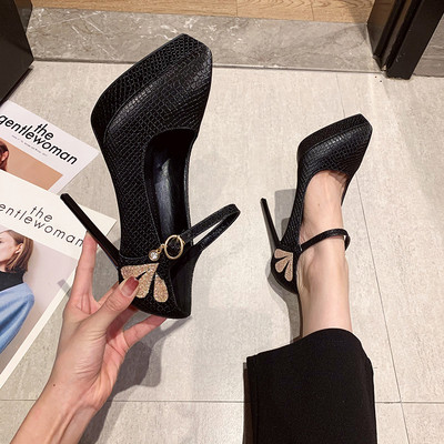 Női cipő eko bőrből, 12,5 cm-es sarokkal