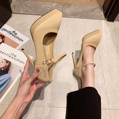 Női cipő eko bőrből, 12,5 cm-es sarokkal