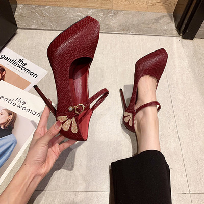 Női cipő eko bőrből, 12,5 cm-es sarokkal