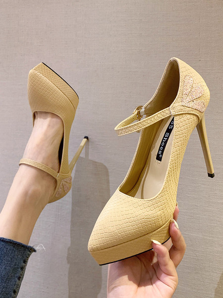 Női cipő eko bőrből, 12,5 cm-es sarokkal