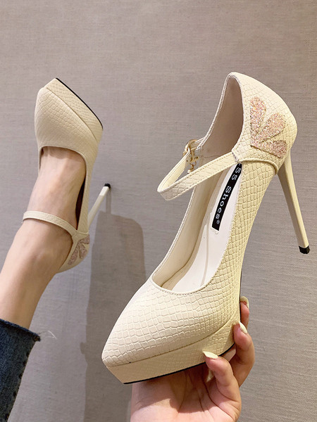 Női cipő eko bőrből, 12,5 cm-es sarokkal