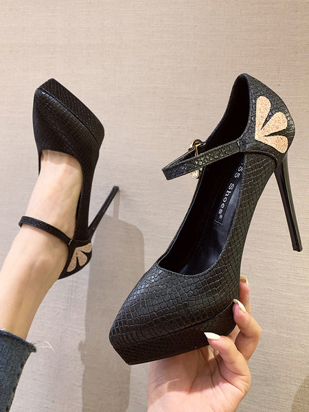 Női cipő eko bőrből, 12,5 cm-es sarokkal