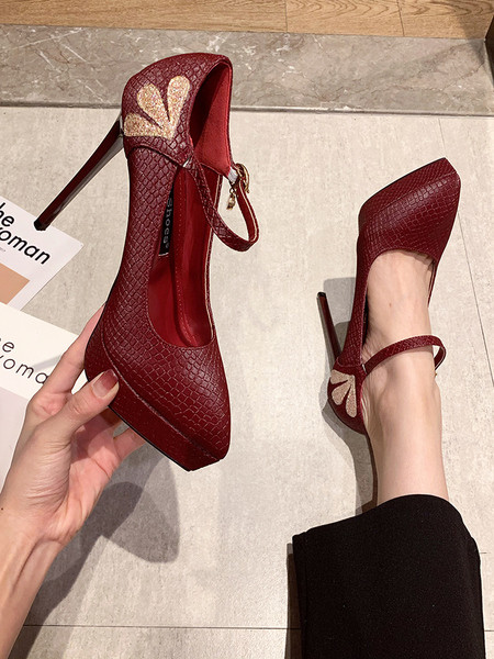 Női cipő eko bőrből, 12,5 cm-es sarokkal