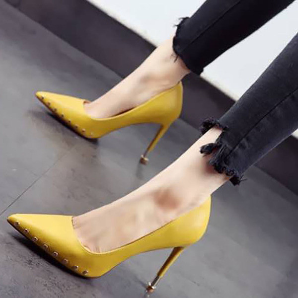 Νέο μοντέλο γυναικεία  έκο δερμάτινα παπούτσια με ψηλά τακούνια