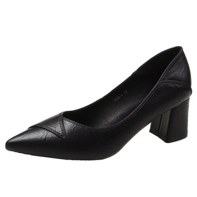 Öko bőrből készült női cipő vékony vagy vastag sarokkal