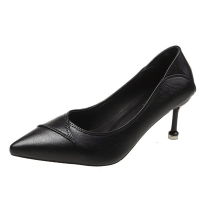 Öko bőrből készült női cipő vékony vagy vastag sarokkal