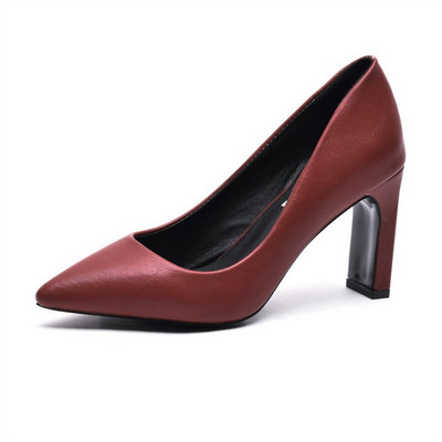 Stílusos női cipő eko bőrből, vastag sarokkal