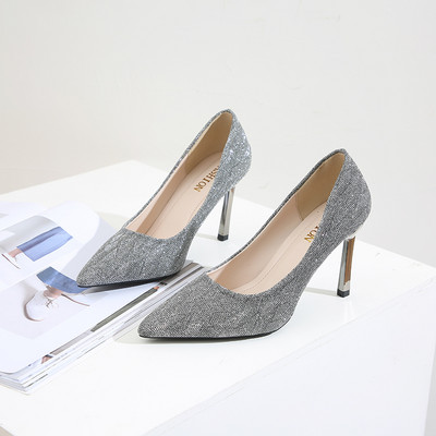Νέο μοντέλο γυναικεία λαμπερά παπούτσια με ψηλά τακούνια
