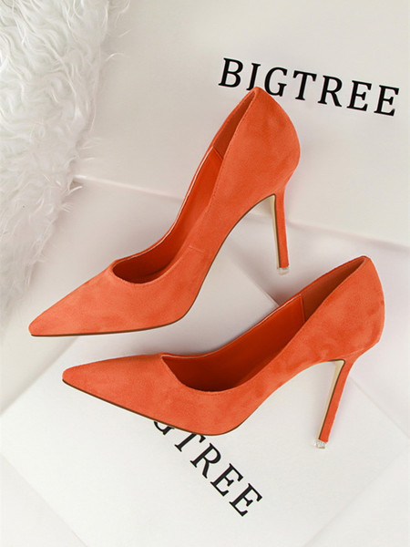 Ženske antilop cipele jednobojni model na visoku petu