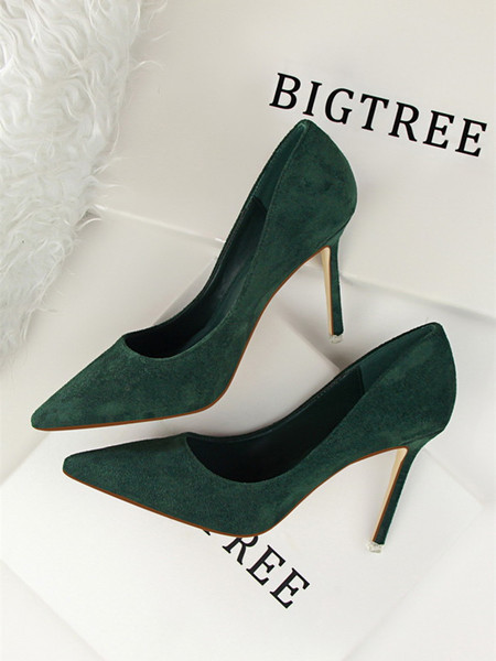 Ženske antilop cipele jednobojni model na visoku petu