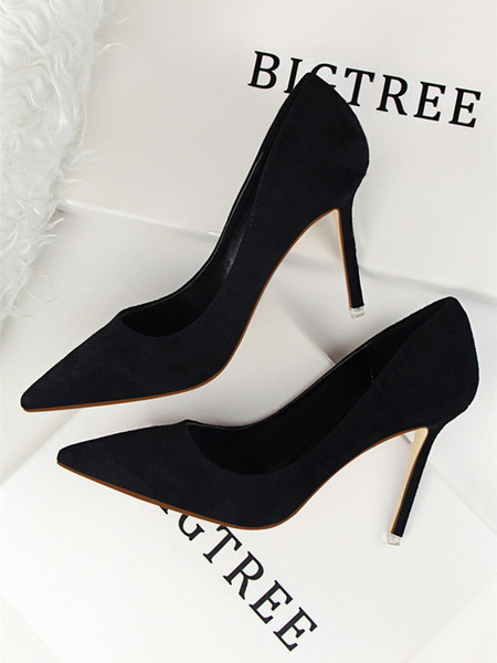 Ženske antilop cipele jednobojni model na visoku petu