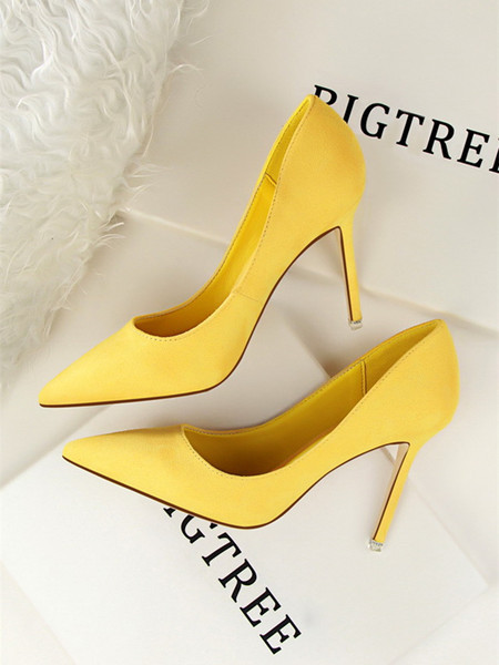 Ženske antilop cipele jednobojni model na visoku petu