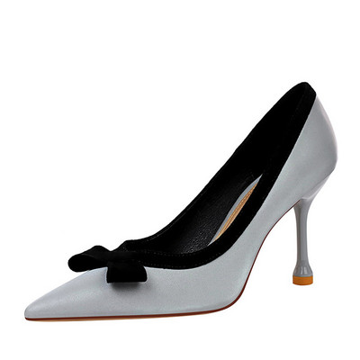 Pantofi de dama actuali cu panglica si toc 8 cm