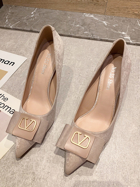 Modern női cipő eco velúrból, 10 cm-es sarokkal