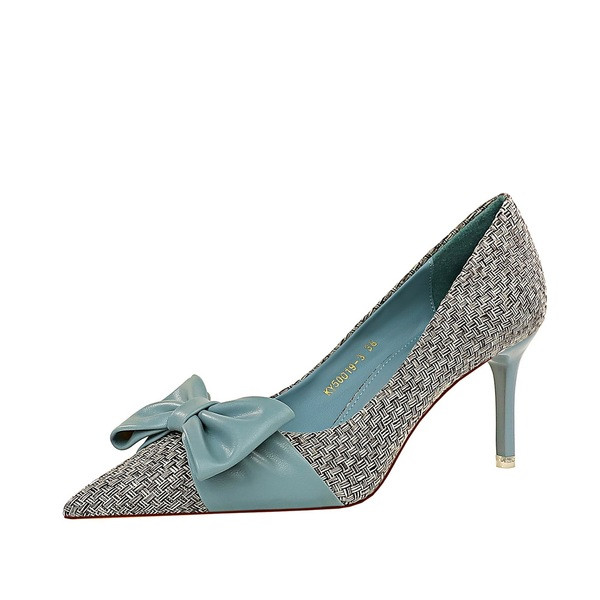 Aktuális női cipő szalaggal és vékony sarokkal-7,5 cm