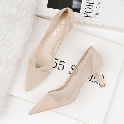 Női hálós cipő 6 cm-es sarokkal