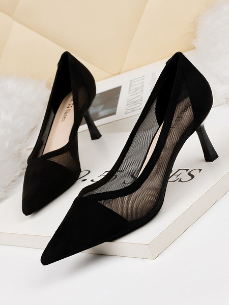 Női hálós cipő 6 cm-es sarokkal