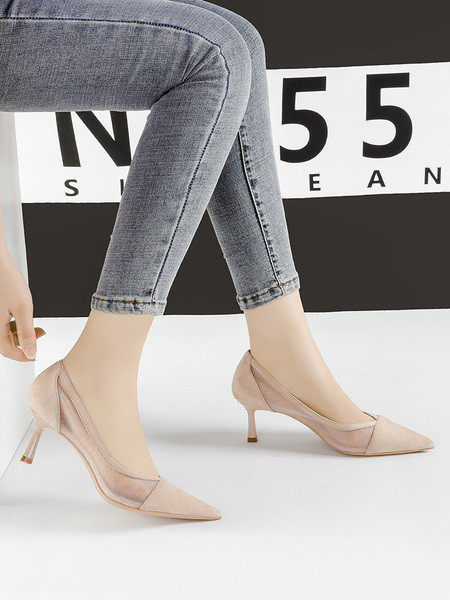 Női hálós cipő 6 cm-es sarokkal