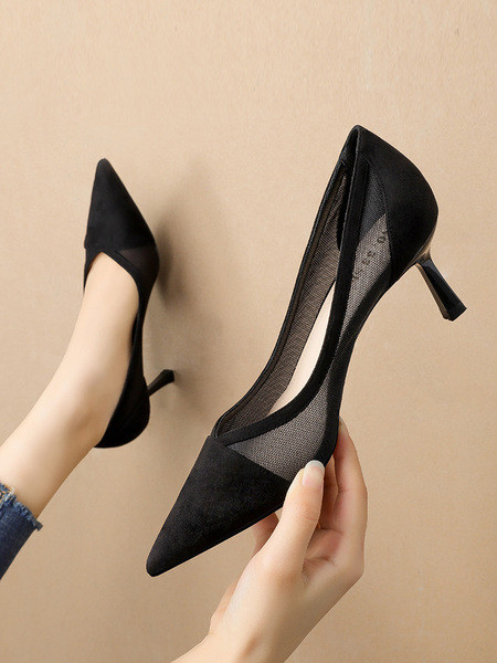 Női hálós cipő 6 cm-es sarokkal