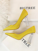 Aktuális női cipő hegyes modell átlátszó sarokkal