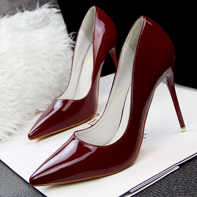 Κλασικό μοντέλο γυναικεία έκο δερμάτινα παπούτσια με ψηλά τακούνια