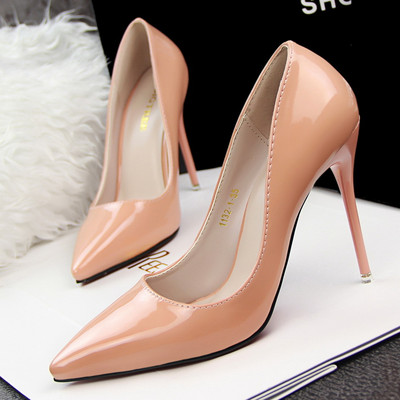 Κλασικό μοντέλο γυναικεία έκο δερμάτινα παπούτσια με ψηλά τακούνια