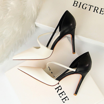 Keresztpántos női bőrcipő