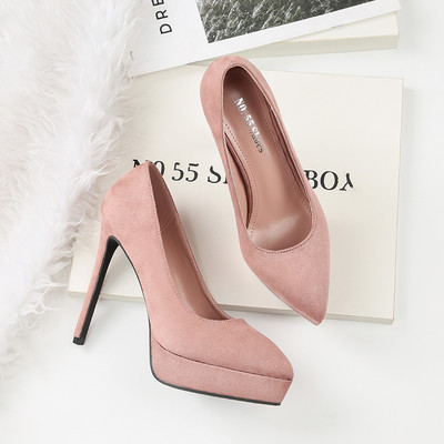 Modern női cipő eco velúrból, 13 cm-es sarokkal