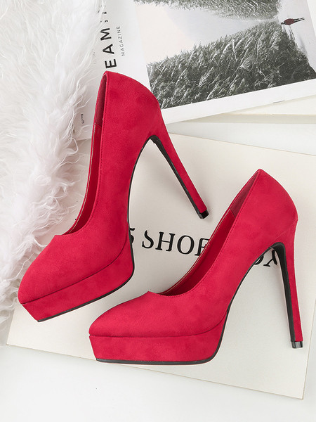 Modern női cipő eco velúrból, 13 cm-es sarokkal