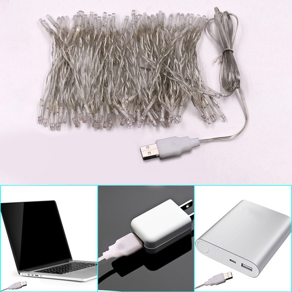 5 m-es karácsonyi fények és USB csatlakozás