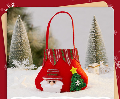 3D-s díszítéssel ellátott, kisméretű karácsonyi ajándéktáska cukorkák tárolására