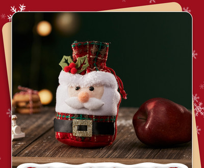 3D-s díszítéssel ellátott, kisméretű karácsonyi ajándéktáska cukorkák tárolására