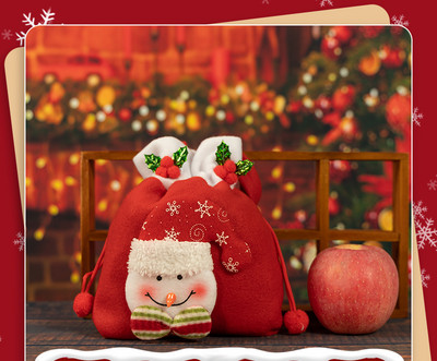 3D-s díszítéssel ellátott, kisméretű karácsonyi ajándéktáska cukorkák tárolására