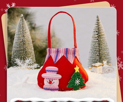 3D-s díszítéssel ellátott, kisméretű karácsonyi ajándéktáska cukorkák tárolására