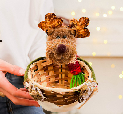 Dekoratív karácsonyi kosár 3D elemmel, többféle modellben